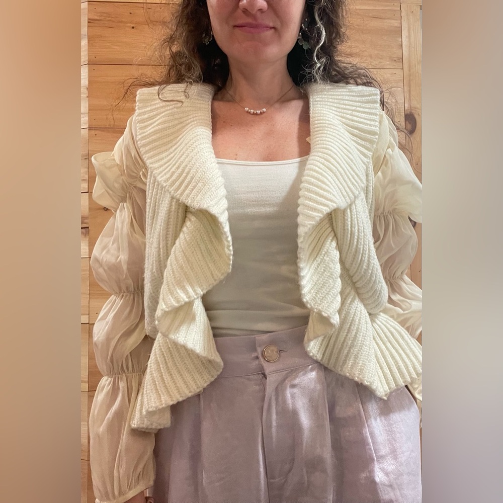 Trinity Knit Cream Vest Size S